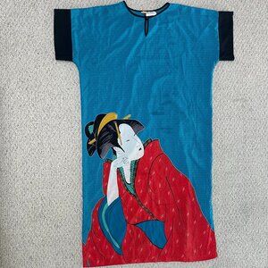 Vintage David Brown CA 60s / 70s David Brown Maxi Geisha Oriental Dress Unisex L